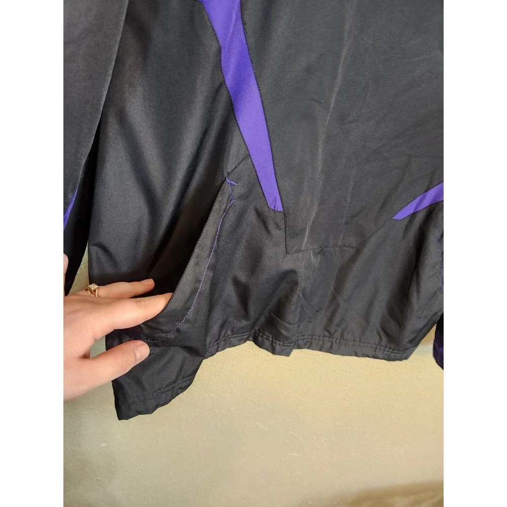 Vintage Reebok Minnesota Vikings Mens Black Purple 1/4 Zip NFL Jacket‎ Size L